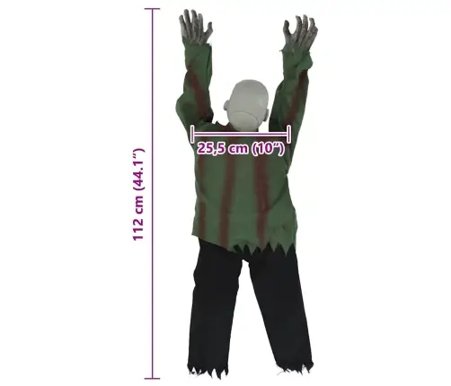 Helovīna Rāpojošs Zombijs Zaļa 112 X 25.5 X 21.5 Cm Poliesters Vidaxl