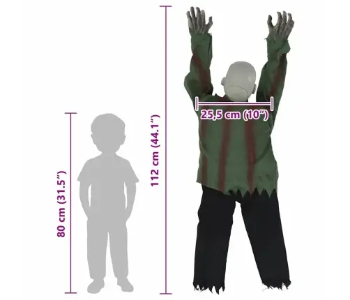 Helovīna Rāpojošs Zombijs Zaļa 112 X 25.5 X 21.5 Cm Poliesters Vidaxl
