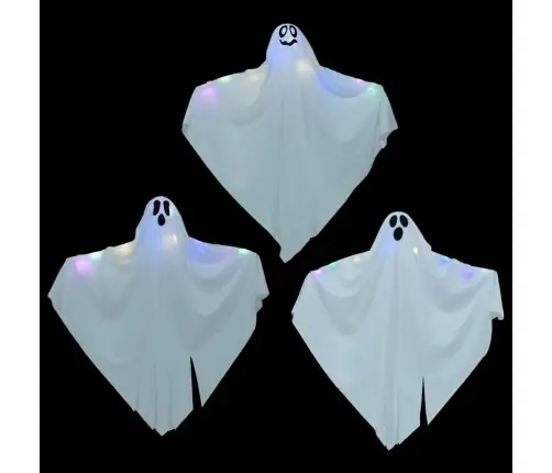 Helovīna Karājošs Spoks 3 Pcs Balts 52 X 62 Cm Poliesters Vidaxl