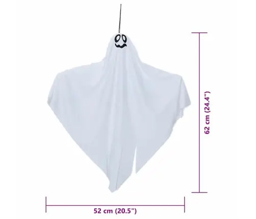 Helovīna Karājošs Spoks 3 Pcs Balts 52 X 62 Cm Poliesters Vidaxl