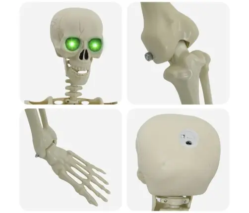 Halloween Skelets Regulējams Balts 155 X 38.5 Cm Plastmasa Vidaxl