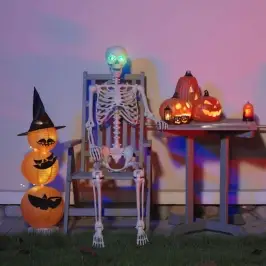 Halloween Skelets Balts 155 X 38.5 Cm Plastmasa Vidaxl