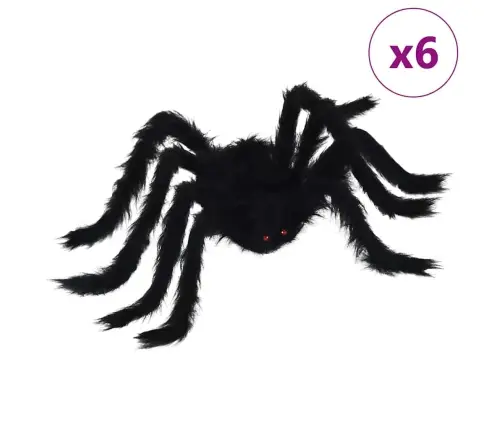 Helovīna Zirneklis Dekorācija Regulējams 6 Pcs Melna 75 Cm Vidaxl