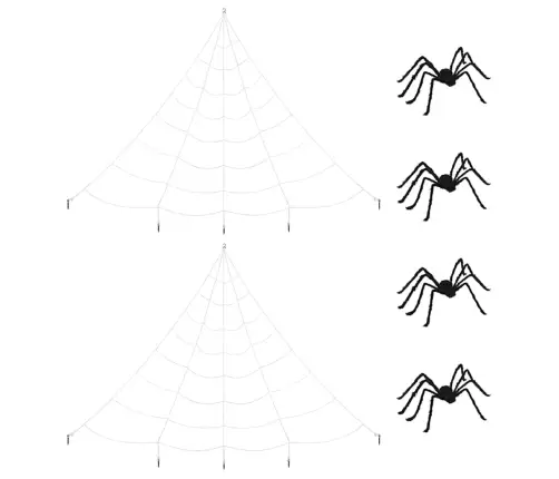 Halloween Ämblik Dekoratsioon Võrkudega 4 Pcs Must Ja Valge