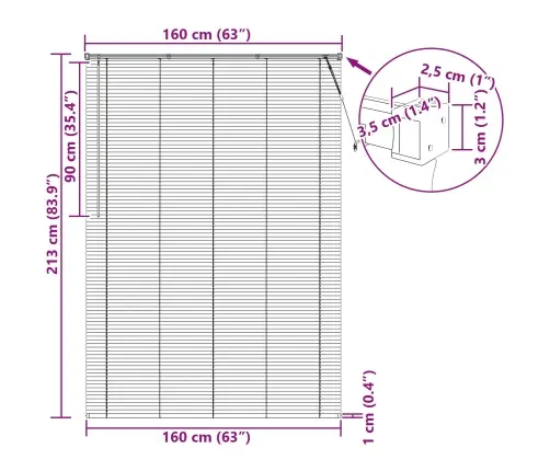 Venecijos Žaliuzės Sidabrinė Pilka 213 X 160 Cm Pvc