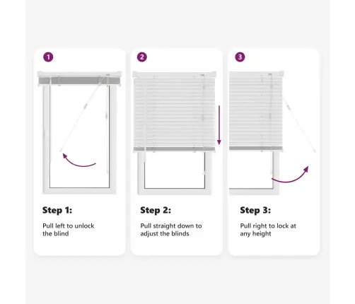 Veneetsia Rulo Reguleeritav Valge 150 X 110 Cm Pvc