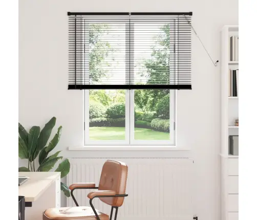 Venecijos Žaliuzės Reguliuojamas Juoda 150 X 120 Cm Pvc