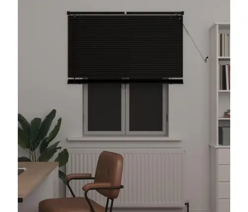 Venecijos Žaliuzės Reguliuojamas Juoda 150 X 120 Cm Pvc