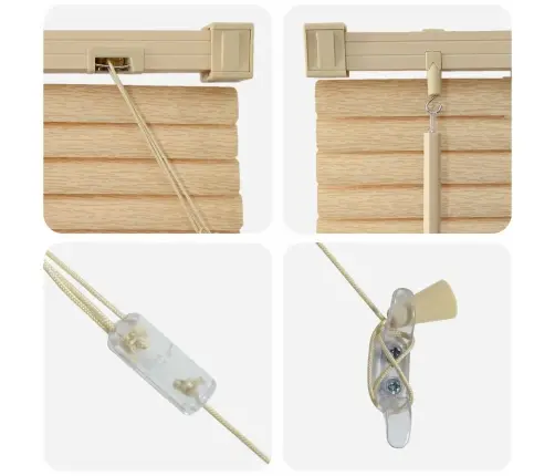 Venēcijas Žalūzija Gaiši Brūna Ar Rakstu 213 X 40 Cm Pvc Vidaxl