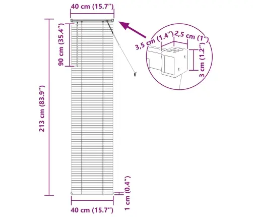 Venēcijas Žalūzija Gaiši Brūna Ar Rakstu 213 X 40 Cm Pvc Vidaxl