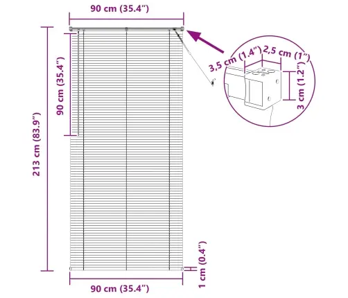 Venecijos Žaliuzės Šviesiai Ruda Su Raštu 213 X 90 Cm Pvc