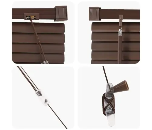 Venecijos Žaliuzės Tamsiai Ruda Su Raštu 150 X 60 Cm Pvc