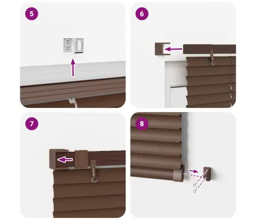 Venecijos Žaliuzės Tamsiai Ruda Su Raštu 150 X 140 Cm Pvc