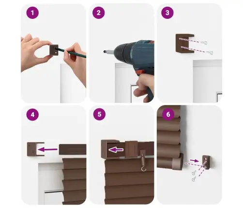 Veneetsia Rulo Reguleeritav Tumepruun Mustriga 213 X 40 Cm Pvc