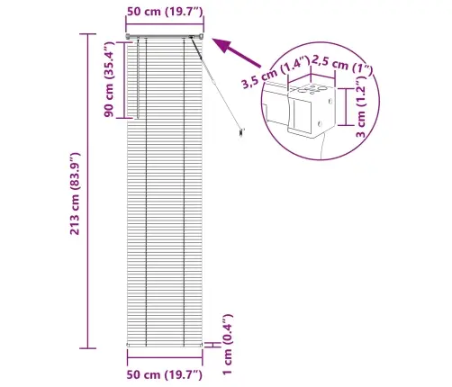 Veneetsia Rulo Reguleeritav Tumepruun Mustriga 213 X 50 Cm Pvc