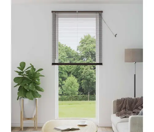 Venecijos Žaliuzės Tamsiai Ruda Su Raštu 213 X 80 Cm Pvc