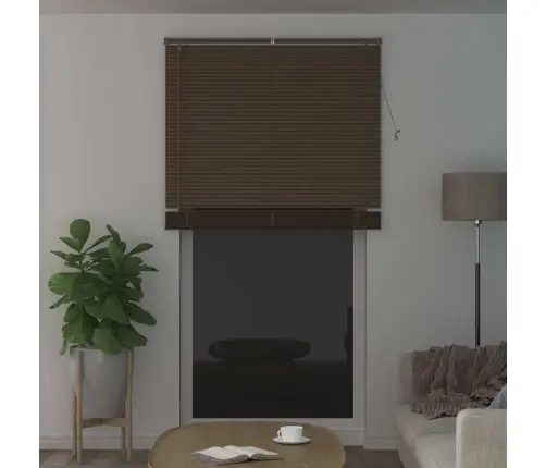 Venecijos Žaliuzės Tamsiai Ruda Su Raštu 213 X 110 Cm Pvc