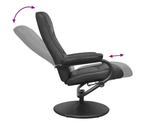 Atzveltnes Krēsls Melna 66,5 X 75 X 99 Cm Mākslīgā Āda Vidaxl