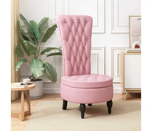 Augstaatzveltneskrēsls Rozā 56,5 X 70 X 110 Cm Samts Vidaxl