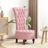 Augstaatzveltneskrēsls Rozā 56,5 X 70 X 110 Cm Samts Vidaxl