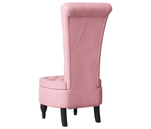 Augstaatzveltneskrēsls Rozā 56,5 X 70 X 110 Cm Samts Vidaxl