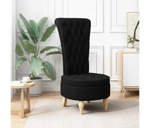 Slipper Krēsls Melna 56,5 X 70 X 110 Cm Audums Vidaxl