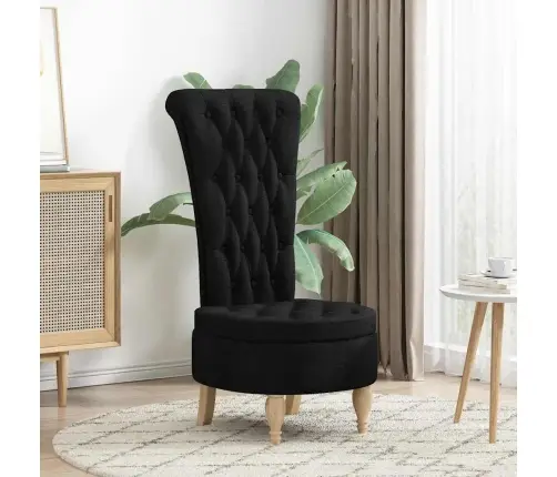 Slipper Krēsls Melna 56,5 X 70 X 110 Cm Audums Vidaxl