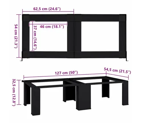Veļas Mazgājamā Mašīna Uzpaliks 2 Pcs Melna 64 X 55 X 32.5 Cm Vidaxl