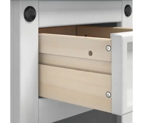 Naktsgaldiņš Balts 35 X 32,5 X 58 Cm Ciets Priedes Koks Vidaxl