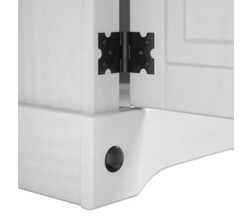 Naktsgaldiņš Balts 35 X 32,5 X 58 Cm Ciets Priedes Koks Vidaxl