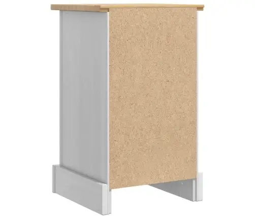 Naktsgaldiņš Balts 35 X 32,5 X 58 Cm Ciets Priedes Koks Vidaxl