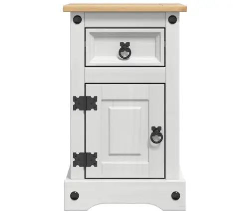 Naktsgaldiņš Balts 35 X 32,5 X 58 Cm Ciets Priedes Koks Vidaxl