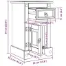 Naktsgaldiņš Balts 35 X 32,5 X 58 Cm Ciets Priedes Koks Vidaxl