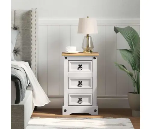 Naktinis Staliukas Su Stalčių Balta 35 X 32,5 X 58 Cm