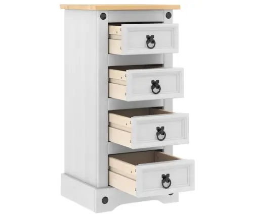 Naktinis Staliukas Su Stalčių Balta 35 X 32,5 X 74 Cm