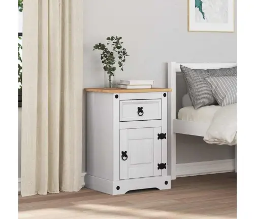 Naktsgaldiņš Balts 45 X 35 X 64 Cm Ciets Priedes Koks Vidaxl