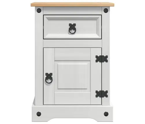 Naktsgaldiņš Balts 45 X 35 X 64 Cm Ciets Priedes Koks Vidaxl