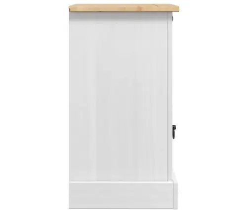 Naktsgaldiņš Balts 45 X 35 X 64 Cm Ciets Priedes Koks Vidaxl