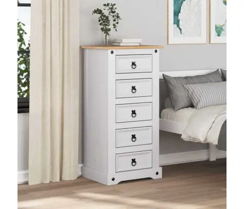 Naktinis Staliukas Balta 53 X 39 X 103 Cm Kietos Pušies Mediena