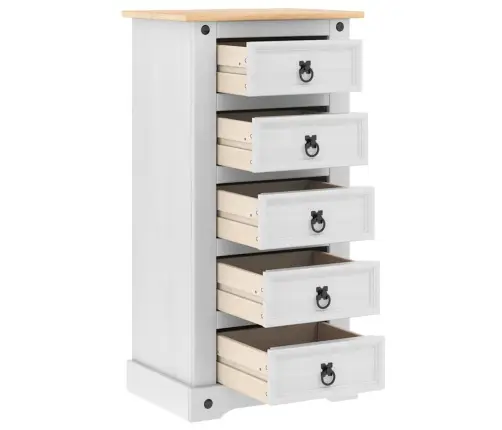 Naktinis Staliukas Balta 53 X 39 X 103 Cm Kietos Pušies Mediena