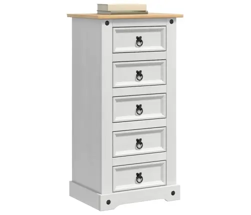 Naktinis Staliukas Balta 53 X 39 X 103 Cm Kietos Pušies Mediena