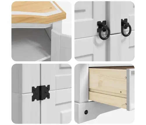 Garderoobikapp Sahtliga Valge 101 X 52 X 170 Cm Tahke Mänd