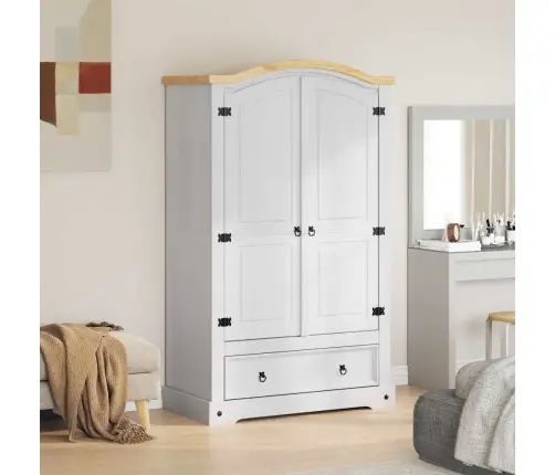 Garderoobikapp Sahtliga Valge 101 X 52 X 170 Cm Tahke Mänd