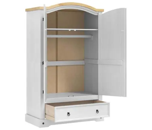 Garderoobikapp Sahtliga Valge 101 X 52 X 170 Cm Tahke Mänd