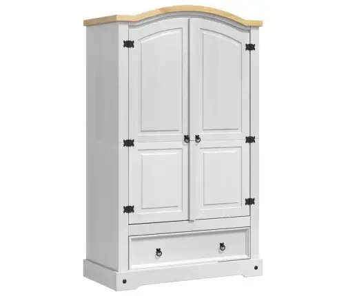 Garderoobikapp Sahtliga Valge 101 X 52 X 170 Cm Tahke Mänd