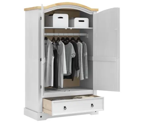 Garderoobikapp Sahtliga Valge 101 X 52 X 170 Cm Tahke Mänd