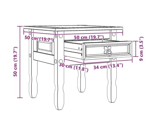 Žurnalinis Staliukas Su Stalčių Balta 50 X 50 X 50 Cm