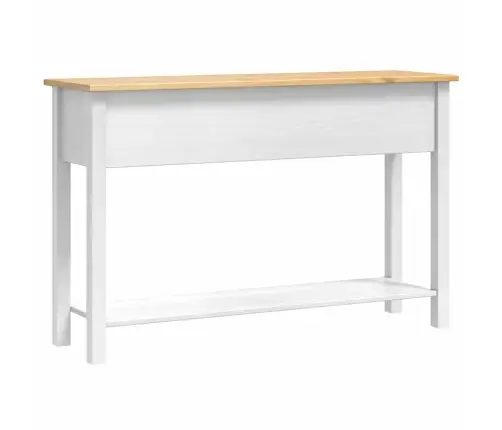 Papildu Galdiņš Balts 114 X 34,5 X 73 Cm Ciets Priedes Koks Vidaxl