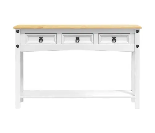 Papildu Galdiņš Balts 114 X 34,5 X 73 Cm Ciets Priedes Koks Vidaxl