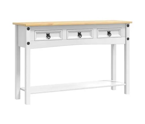 Papildu Galdiņš Balts 114 X 34,5 X 73 Cm Ciets Priedes Koks Vidaxl